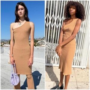 Lisa Says Gah Paola One-Shoulder Ribbed Dress